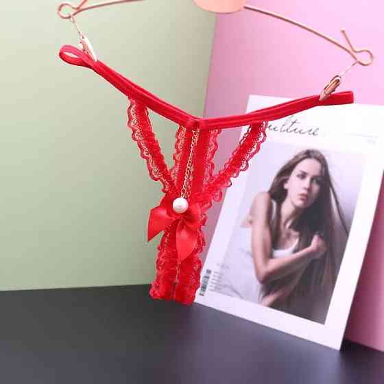 Жіночі трусики з розрізом червоні - розмір універсальний, резинка до 106см Київ