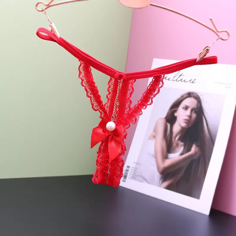 Жіночі трусики з розрізом червоні - розмір універсальний, резинка до 106см Київ - фото 1