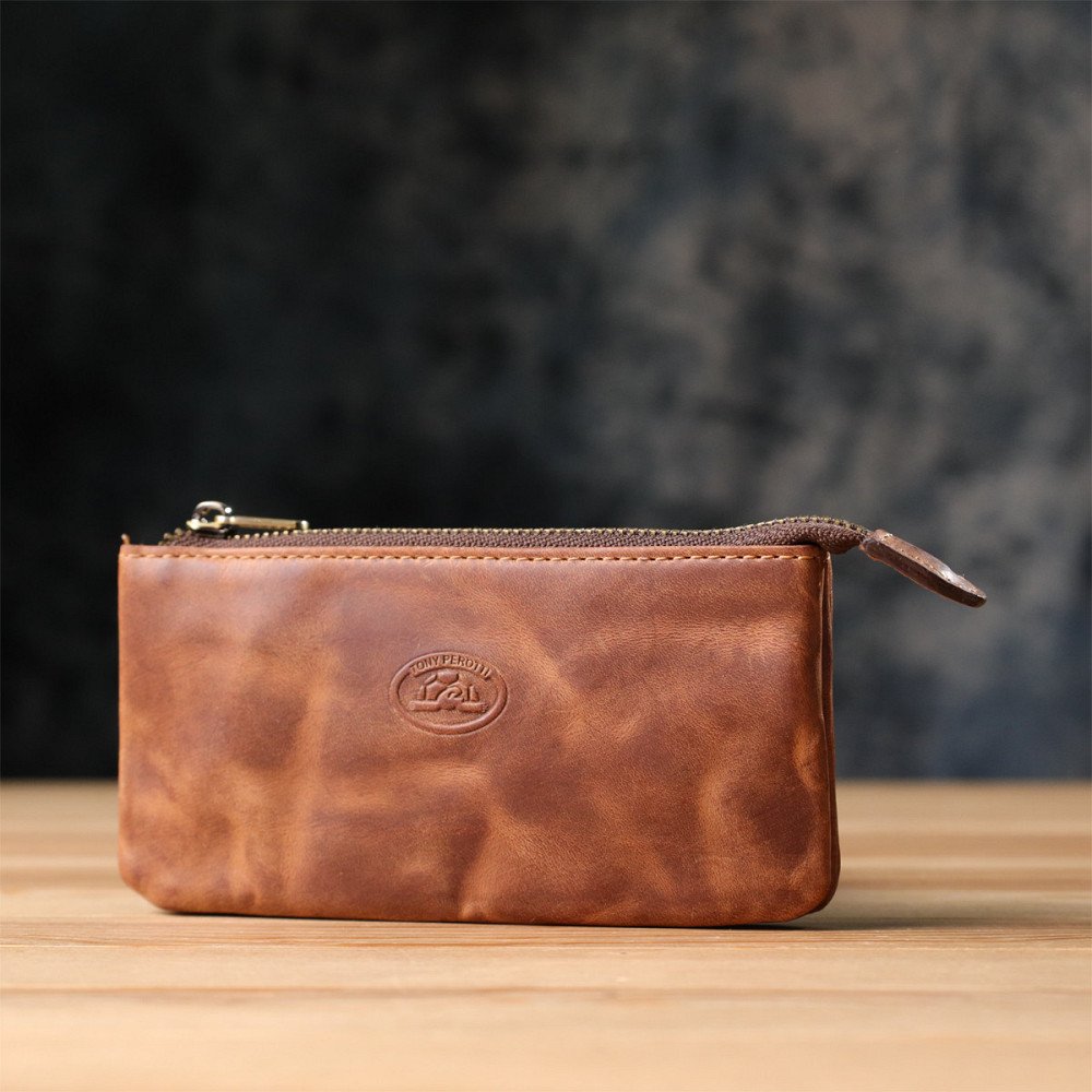 Практична ключниця на два відділення з матової натуральної шкіри Tony Perotti 20837_1 (3350 whisky) Світло-коричневий Київ - фото 9