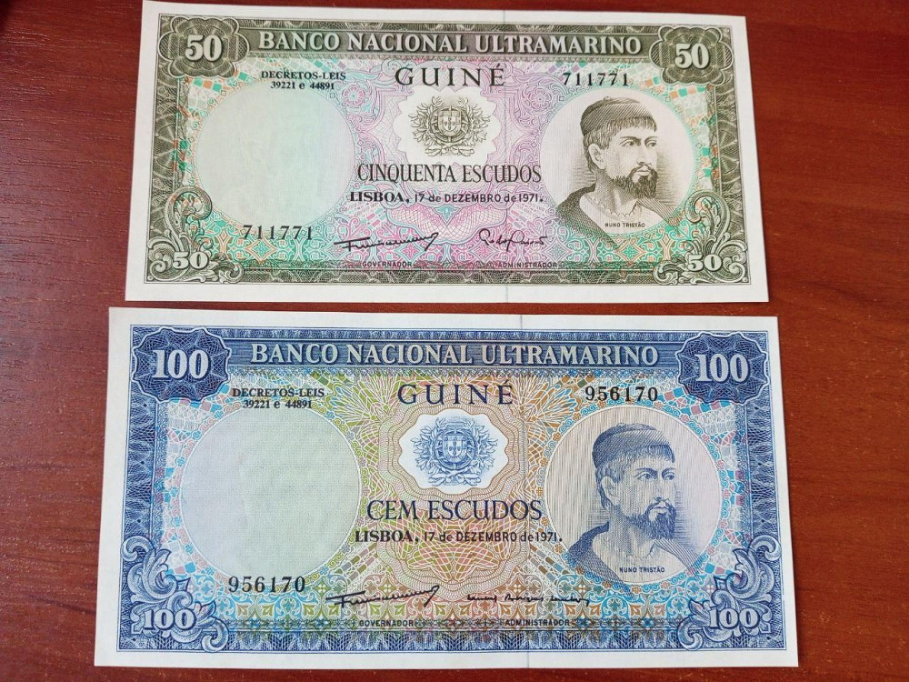 Гвинея-Бисау (Португальская колония) набор банкнот 50 и 100 эскудо 1971 (2 банкноты) UNC Полтава - фото 1