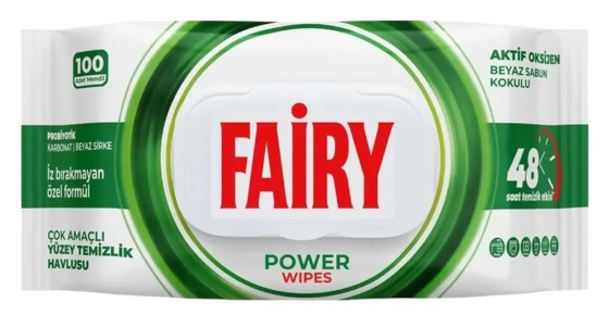 Вологі серветки для прибирання Fairy Power Wipes 100 шт Гостомель