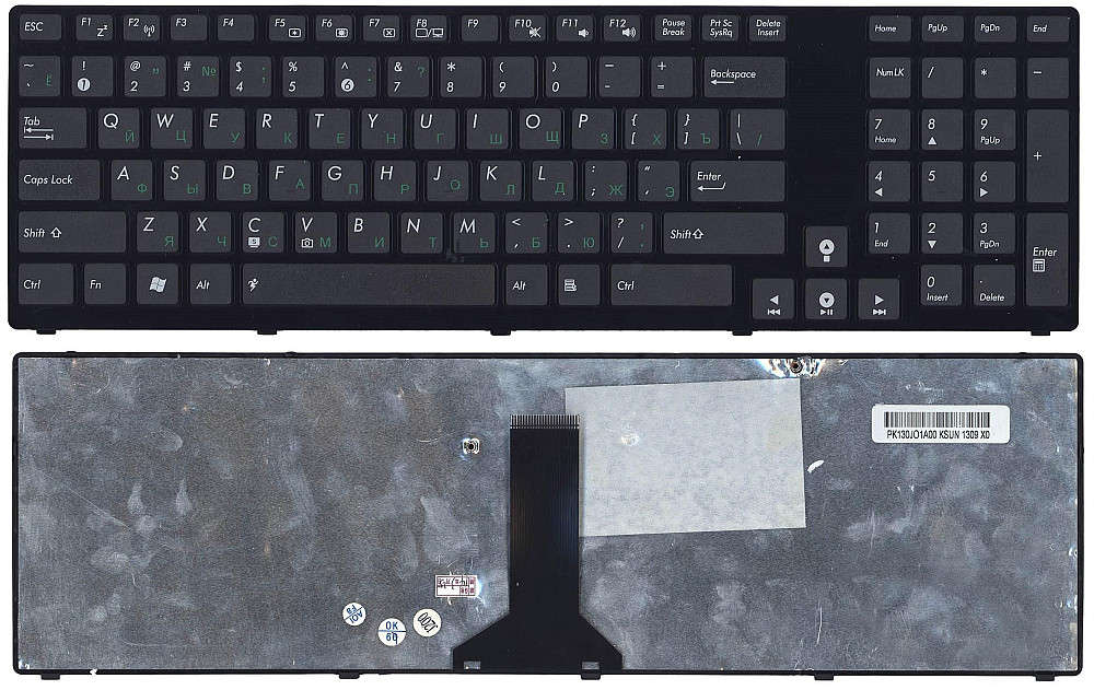 Клавиатура для ноутбука Asus (K93) Black, (Black Frame) RU Вінниця - фото 1