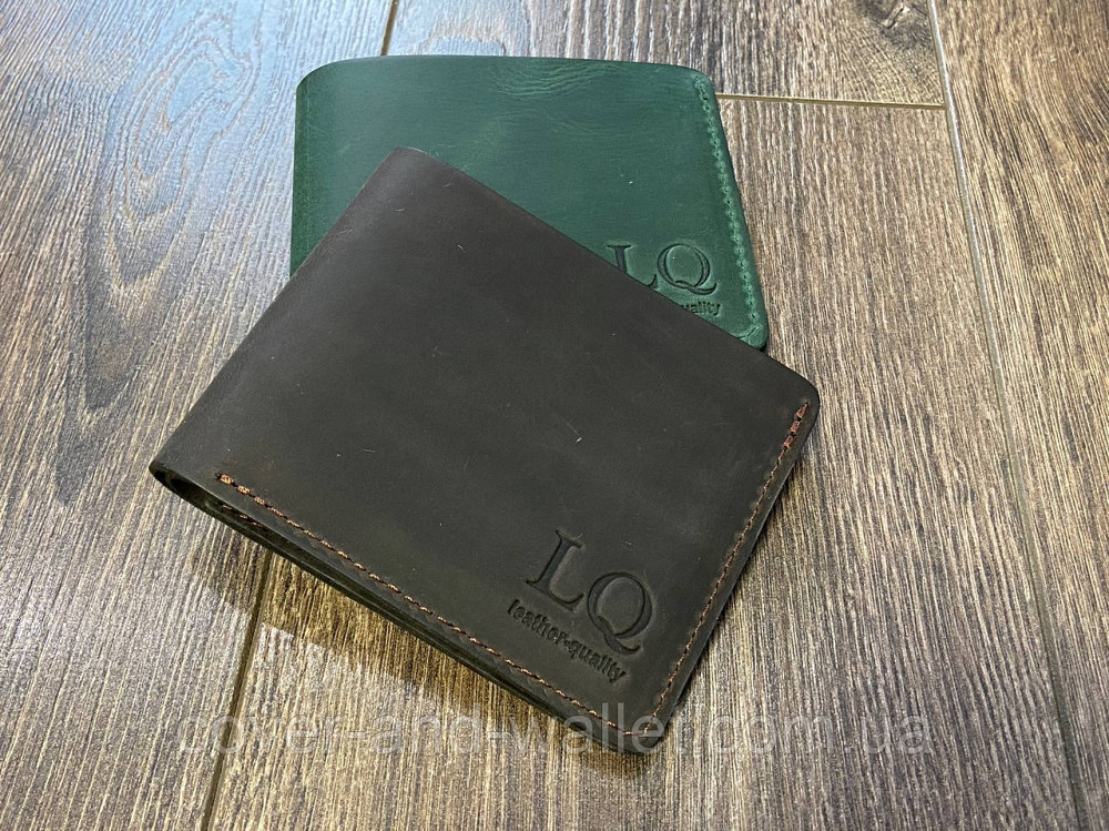 Тонкий коричневий гаманець без монетниці Grande Pelle Onda Київ - фото 1