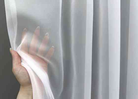 Тюль с тесьмой Вафелька VR-Textil н101 Шифон однотонный Белый 600х250 см (44-015) Киев