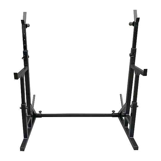 Стійки під штангу 50 на 50 мм Чорний зі страхувальними упорами, брусами та штирями для зберігання блінів Київ