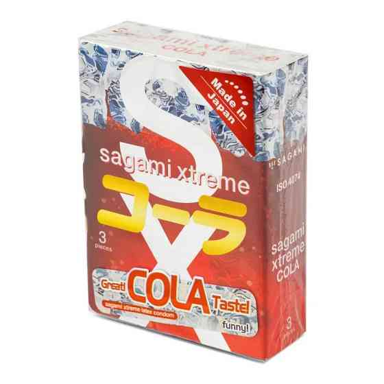 Супертонкие латексные презервативы Sagami Xtreme Cola flavor (цена за упаковку, 3 шт.) Sex Aura Киев