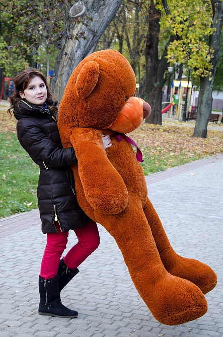 Плюшевий ведмедик М'яка іграшка Рафаель 200 см Коричневий Тернопіль - фото 5