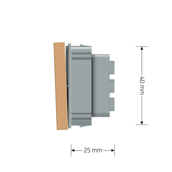 Перехресний (хрестовий) вимикач LIVOLO, золотий, модуль без рамки (VL-FCMM10A-2AP) Коломыя