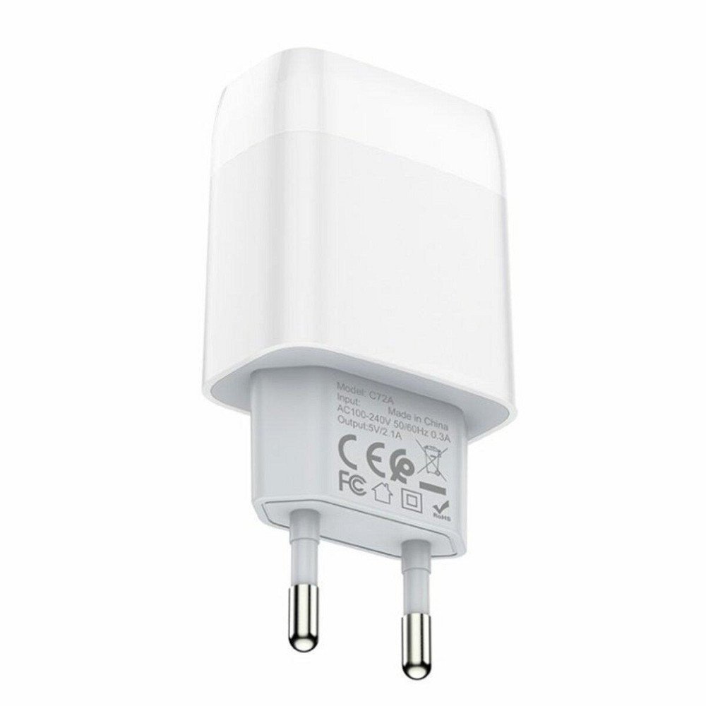 Сетевое зарядное устройство HOCO C72A Glorious single port charger, цвет белый 6931474712899 Одесса - изображение 2