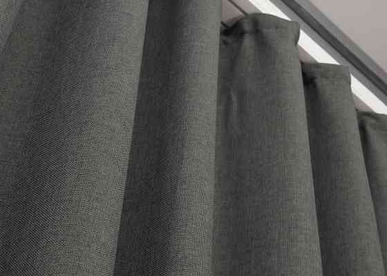 Комплект готових штор VR-Textil Льон Мішковина № 1473ш Темно-сірий 100х270 см 2 шт (31-712) Київ