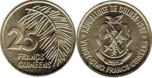 Guinea Гвінея - 25 Francs 1987 aUNC Полтава