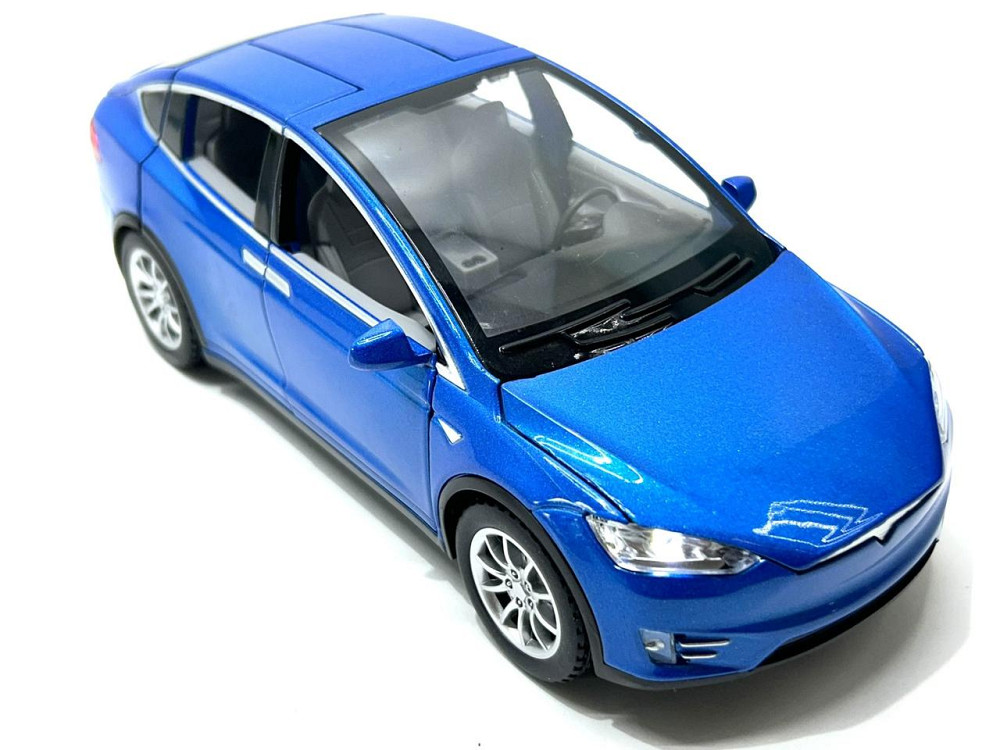 Машина Автосвіт Tesla Model X інерційна відчиняються двері капот багажник 20см Синя (AP-1722) Чернигов - изображение 2