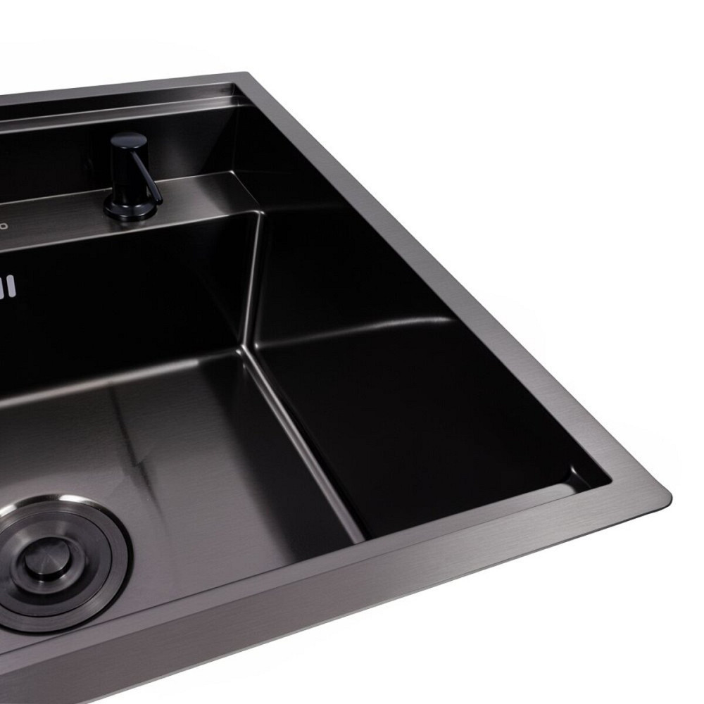 VALESO Кухонна мийка CM 50*50 прихована PVD чорна VALESO Handmade (змішувач в комплекті) Київ - фото 5