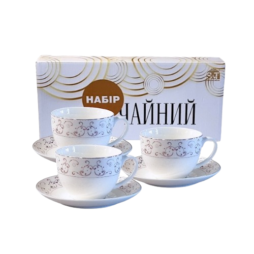 Сервіз чайний Констанція 12 предметів (ч.280мл/блюдце d15см) 1753-2 S&T Житомир