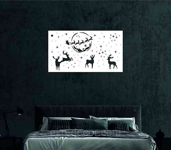 Декоративное настенное Панно «Новый год» Декор на стену 90*50 см, Белый Киев