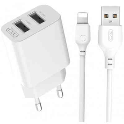 Зарядний пристрій XO L109 12W (2USB/2.4A) + USB - Lightning White (XO-L109-L) Вінниця