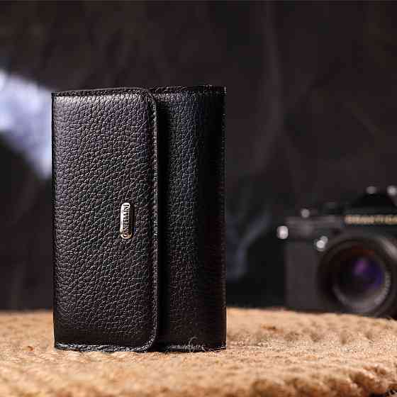 Класичний жіночий гаманець із натуральної шкіри флотар CANPELLINI 21591 Чорний Київ