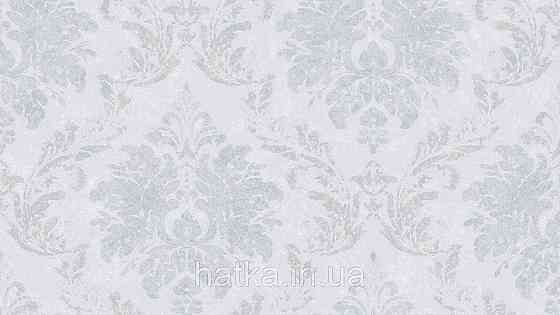 Шпалери метрові вінілові на флізеліні Sintra Classic класика вензель велике структурне срібло беж на білому 406618 Київ