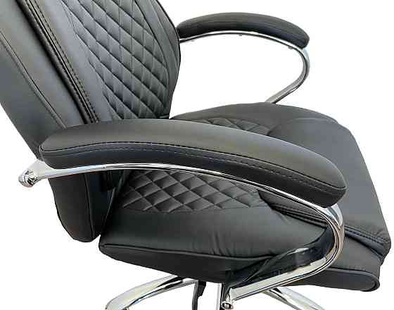 Офисное кресло руководителя Tehforward Lambo PU хром Anyfix Черный Киев