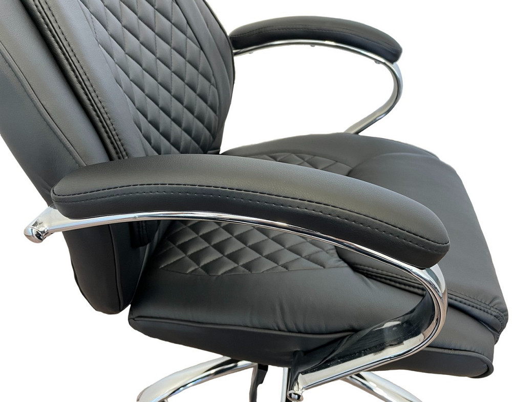 Офисное кресло руководителя Tehforward Lambo PU хром Anyfix Черный Киев - изображение 5