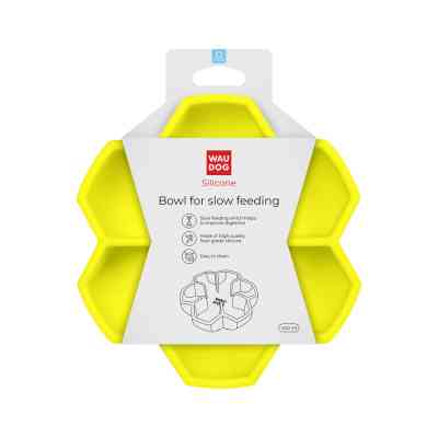 Универсальная посуда для животных WAUDOG Silicone миска для медленного питания 450 мл желтая (23538) Винница