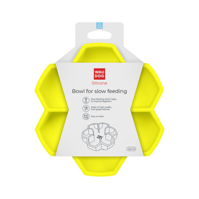Універсальний посуд для тварин WAUDOG Silicone миска для повільного харчування 450 мл жовта (23538) Вінниця - фото 4