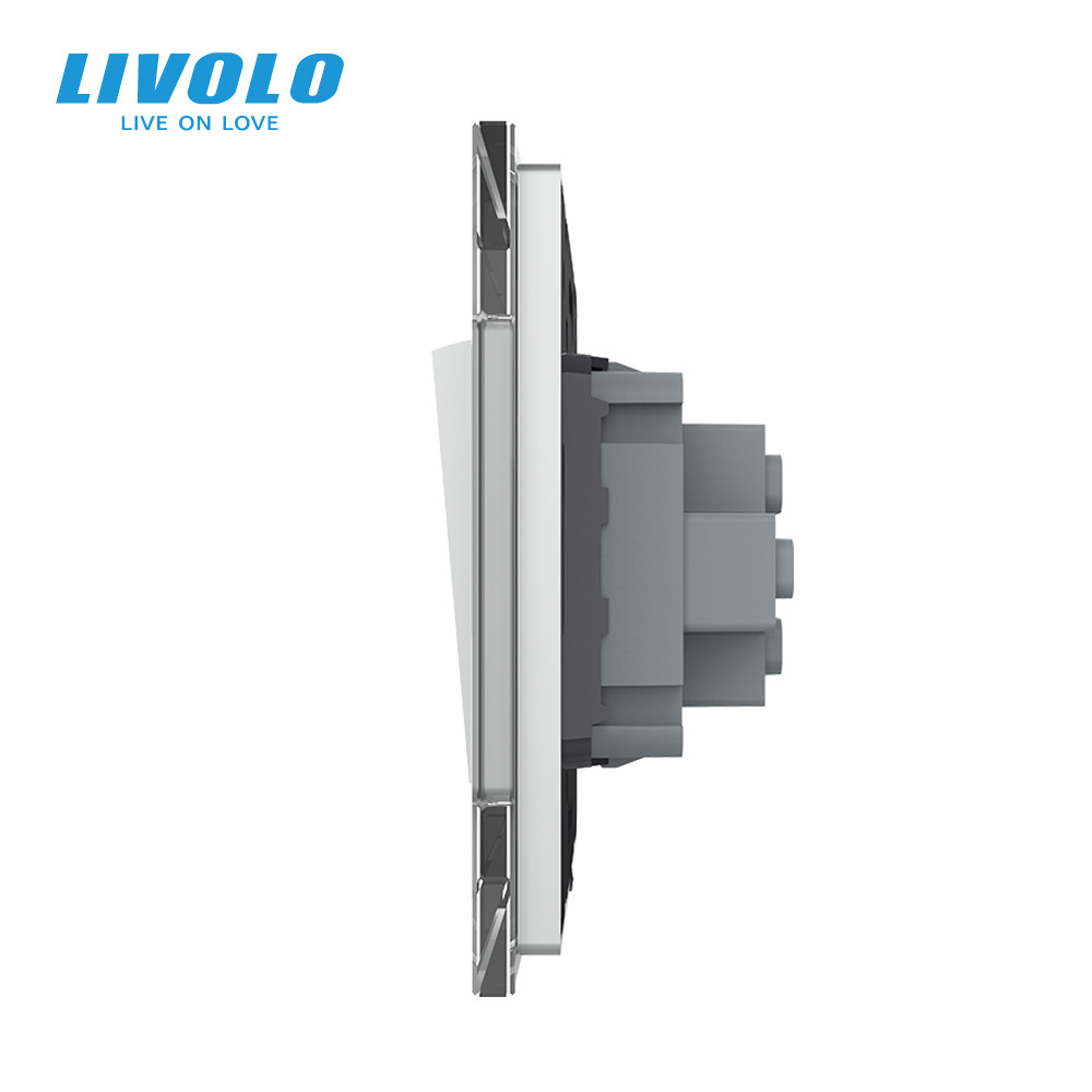 Вимикач універсальний 1-клавішний Livolo сірий скло 250В 10А (VL-С7FCMKS-2IP) Коломыя - изображение 9