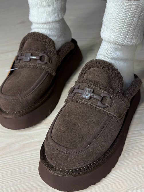 Уггі жіночі Itts 080-24 лофери капці на платформі з хутром коричневі, 37, 23,5 см Київ - фото 3