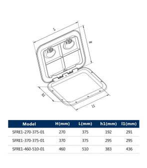 Люк Инспекционный для судов Seaflo 375x270 Киев