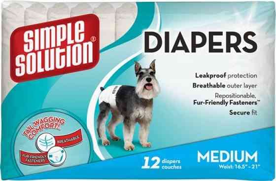 Simple Solution Disposable Diapers (Сімпл Солюшн Дісубл) підгузники для собак і тварин (12 штук) M середні Запоріжжя