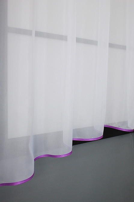 Кухонная тюль арка с ламбрекеном VR-Textil № 025к белый с фиолетовым 270х170 см (52-0784) Киев - изображение 5