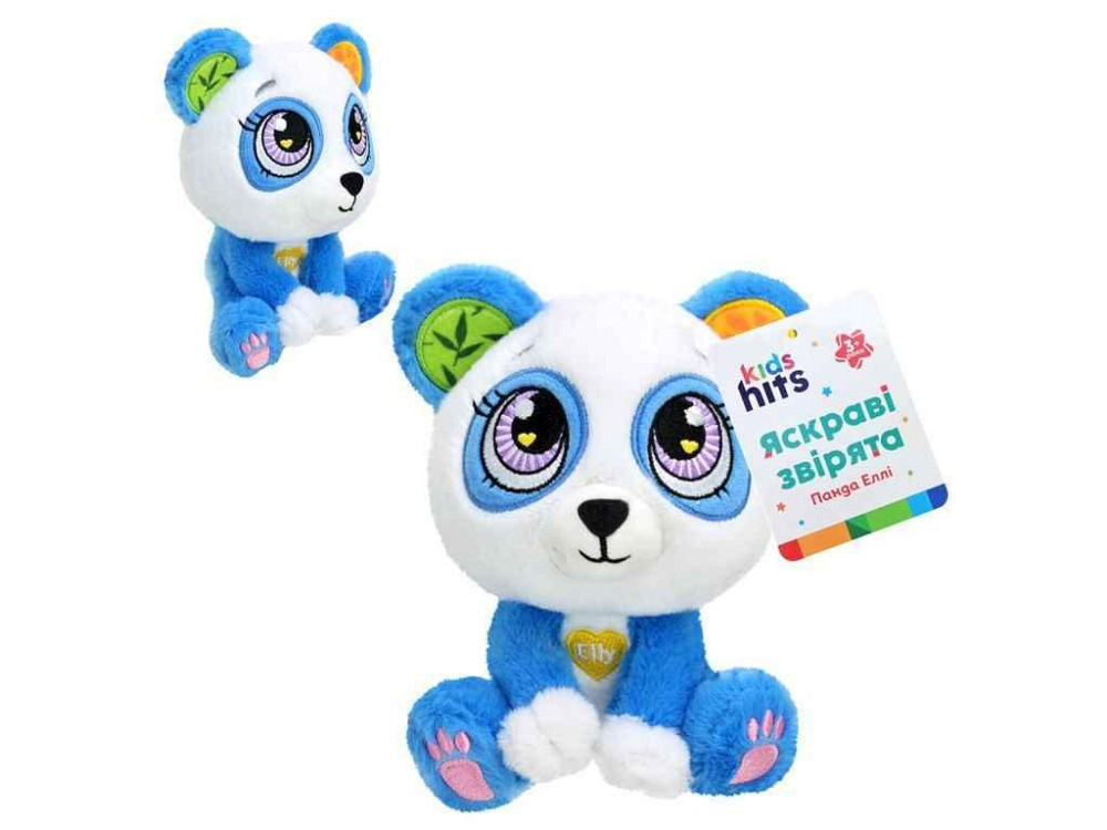 Мяка іграшка KidsHits Brightmals 15см синій панда Elly арт.KH62/005 ТМ 7TOYS Київ - фото 1