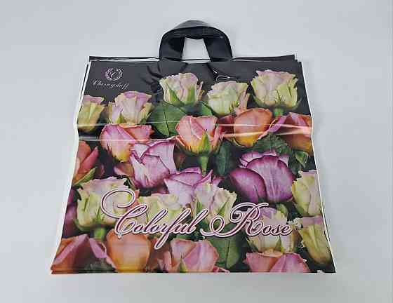 Пакет із петльовою ручкою (38 *34) "Рози на чорному "Ренпако (25 шт) Харків