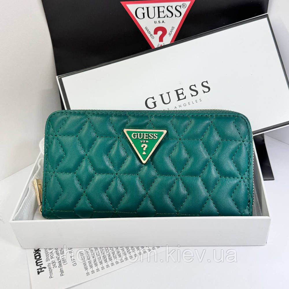 Жіночий гаманець на змійці Guess (7870) зелений Київ - фото 4