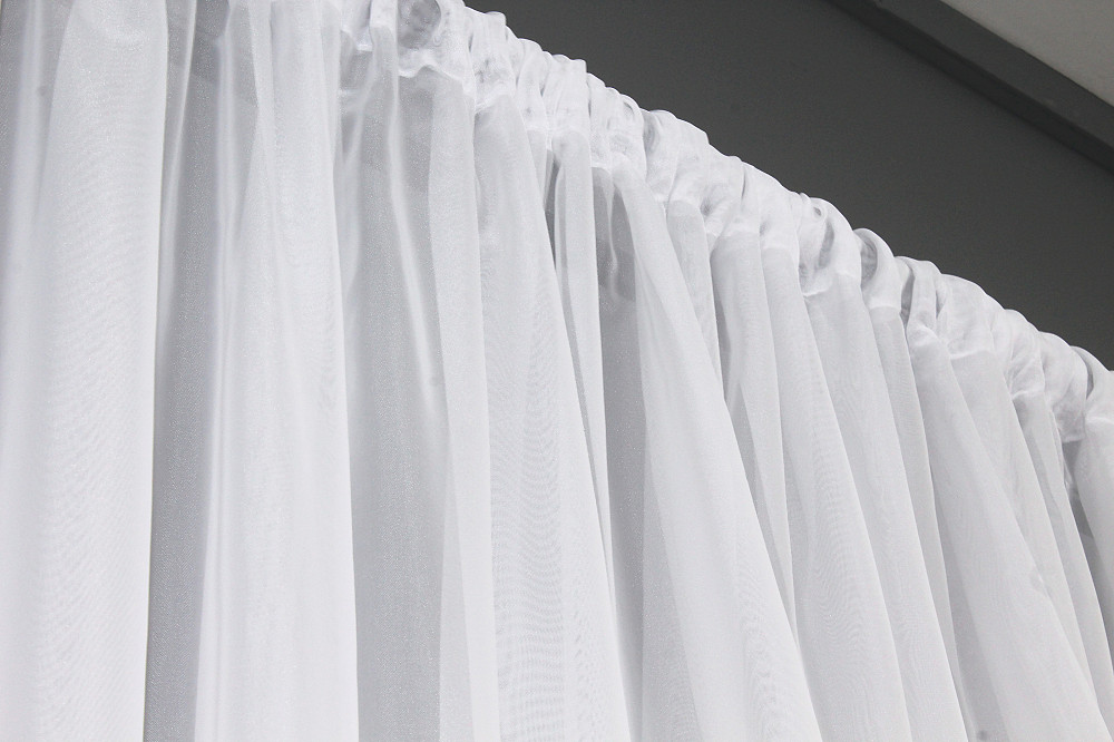 Тюль на трубу "Карман" VR-Textil н101 Шифон однотонний Білий 600х250 см (44-039) Київ - фото 5