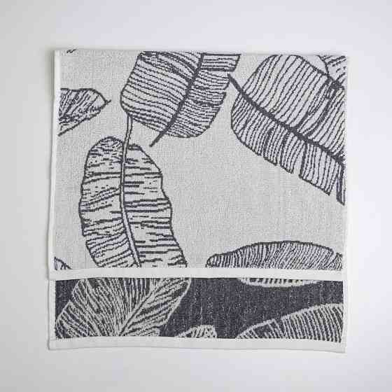 Набор махровых полотенец с рисунком перо 3шт GM Textile 40х70см, 50х90см, 70х140см 400г/м2 (Серый) Сумы