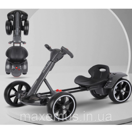 Детский электрокарт с пультом управления мягкими колесами Spoko SP V 1 7 6V 4,5А электрокарт аккумуляторный черный Мостиська