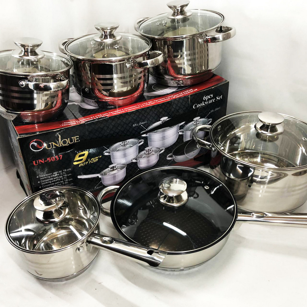 Набор кастрюль для плит UNIQUE UN-5037 12шт, Набор кастрюль-сотейников посуды для любых плит NF-22 Львов - изображение 9