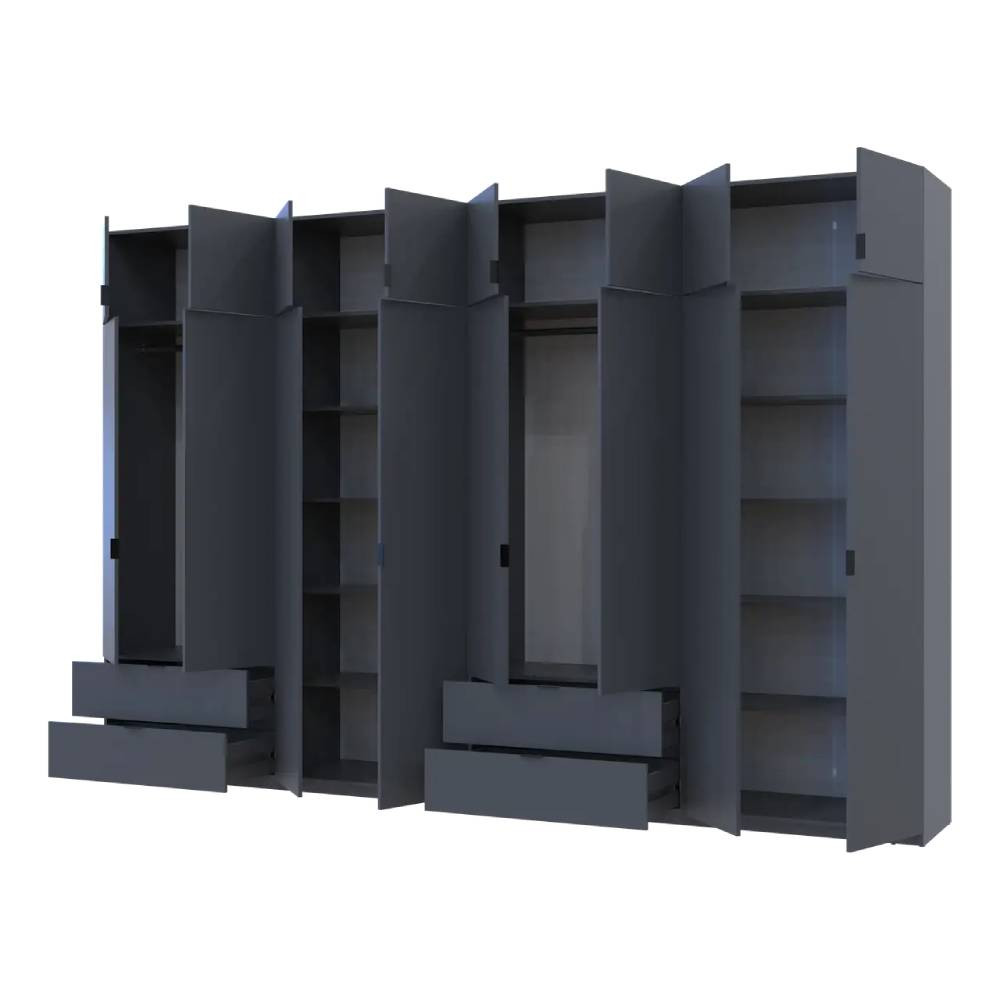 Шкаф для одежды Doros Лукас Графит 4+4 ДСП 360х50х240 DRS-011702 (42005145) Днепр - изображение 2