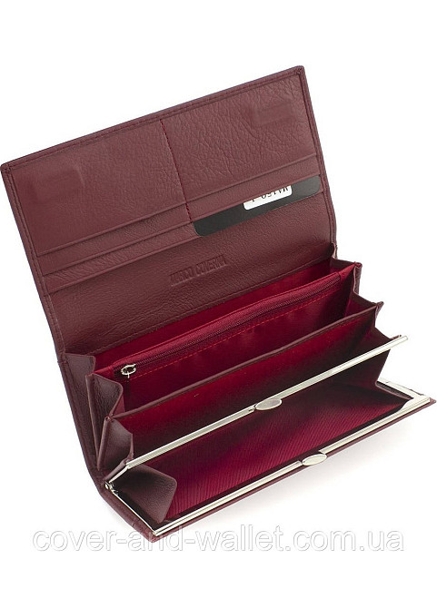 Женский кожаный кошелёк на магнитах красного цвета Marco Coverna MC 1411 Бордовий Киев - изображение 6