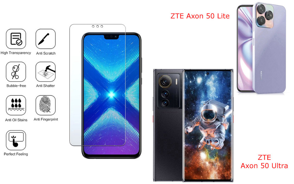 Захисне скло NeoGlass для ZTE Axon 50 Lite, ZTE Axon 50 Ultra – надпрозоре та стійке Київ - фото 4
