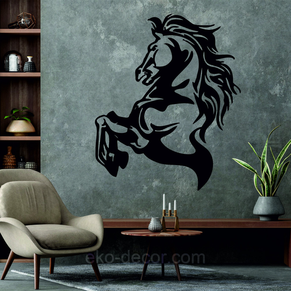 Декоративное настенное Панно «Лошадь», Декор на стену 110*90 см, Черный Киев - изображение 4
