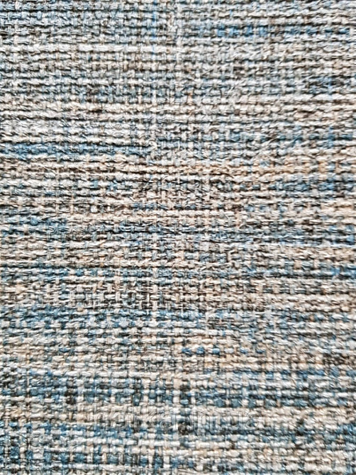 Шпалери вінілові на флізелін Sirpi AltaGamma Home 3 під тканину мішковину структурні бірюзові з коричневим Київ - фото 2