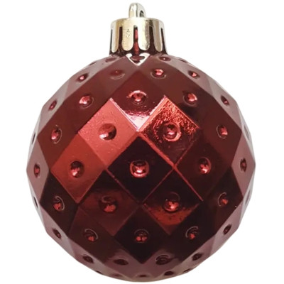 Елочная игрушка Chomik пластикові кульки компл. 16 шт, 6см, бордо (5900779853140_3) Винница - изображение 2