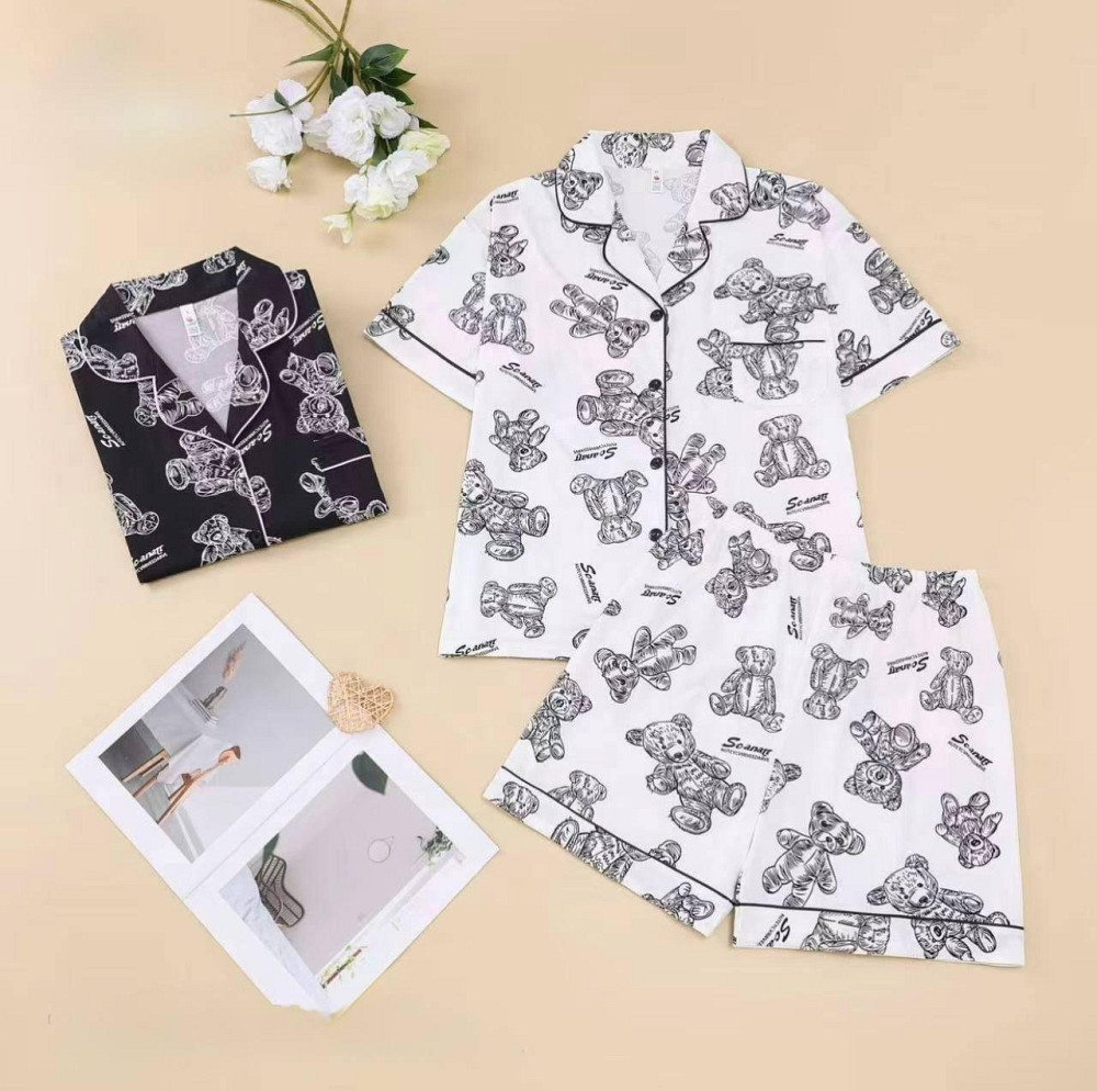 Женский домашний комплект двойка с мишками бамбук Белый, 44/46 Одесса - изображение 2