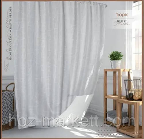 Шторка в душ Тропік Білий мармур 240 х 200 см Харків - фото 1