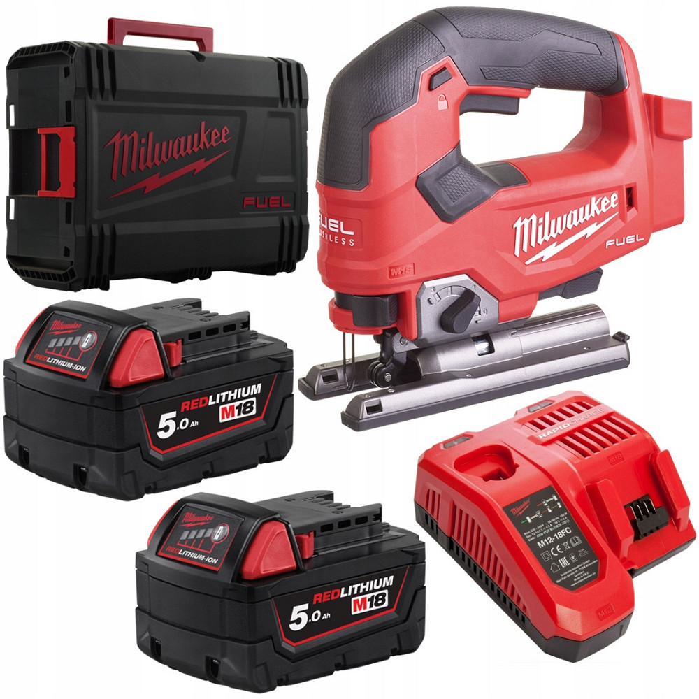 Лобзик акумуляторний MILWAUKEE, M18 FJS-502X (зарядний пристрій M12-18 FC, 2 акумулятори М18 В5 5Аг, аксесуари, HDкейс) Одеса - фото 2