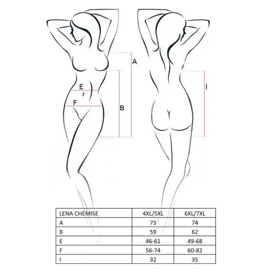 Сорочка приталена з відкритою спиною Passion LENA CHEMISE 4XL/5XL, red, трусики Львов