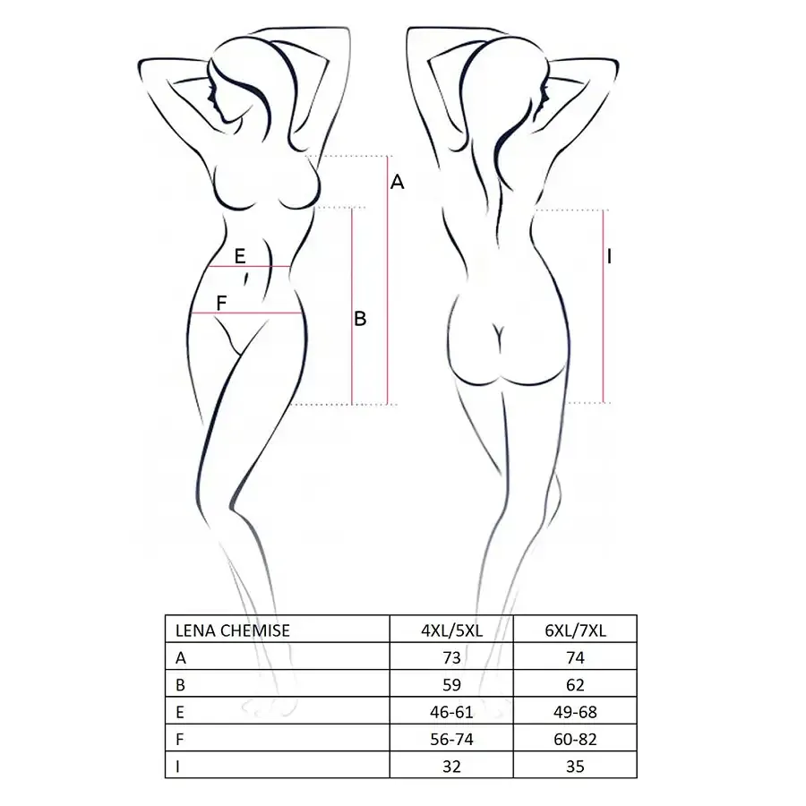 Сорочка приталена з відкритою спиною Passion LENA CHEMISE 4XL/5XL, red, трусики Львов - изображение 6