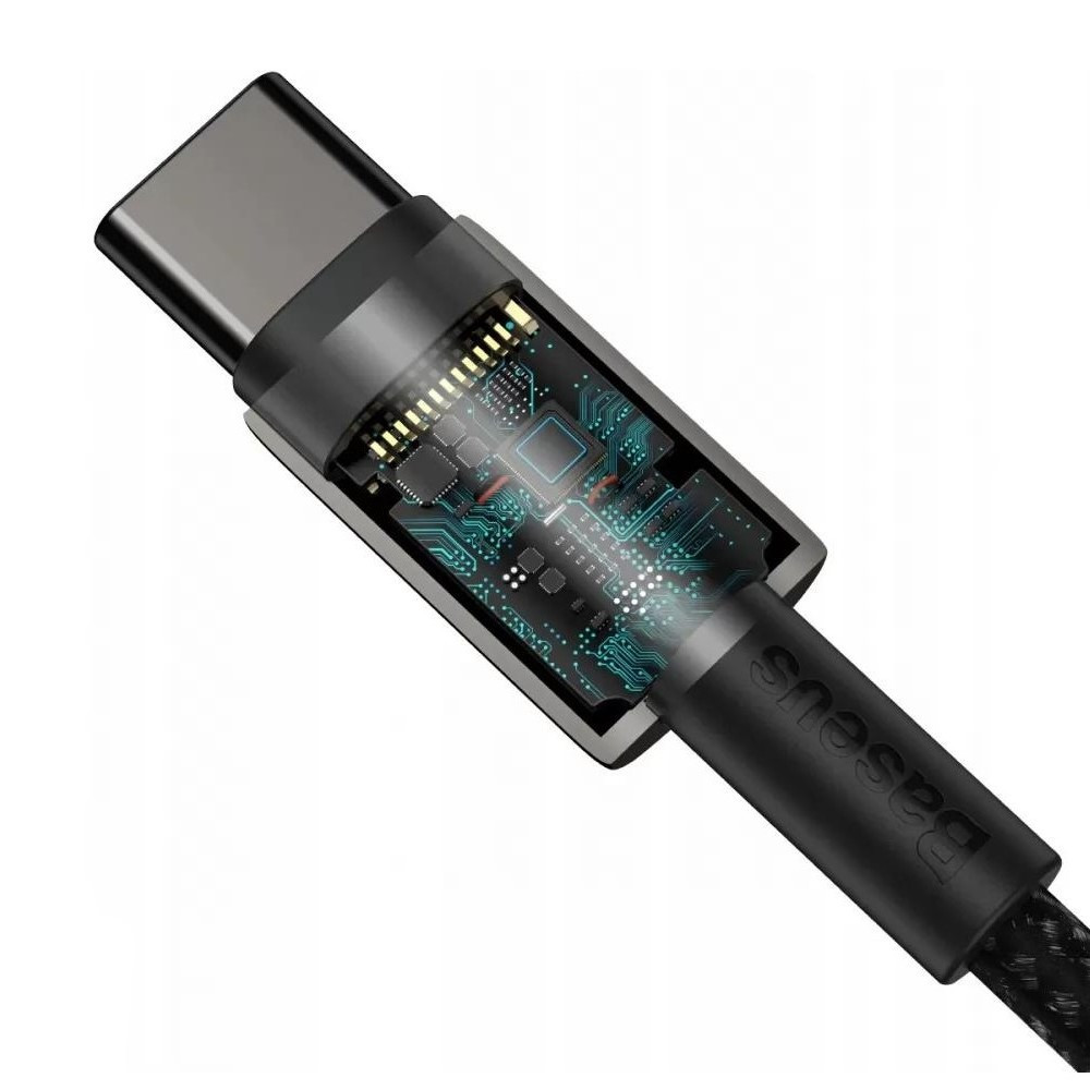 Кабель Baseus Tungsten Gold Fast Charging Data Cable Type-C to Type-C 100W 2m Black Одеса - фото 7